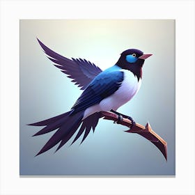 Bird On A Branch Canvas Print