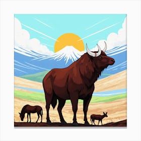 Yak In The Desert Canvas Print