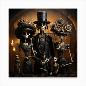 Skeleton Family 1 Canvas Print