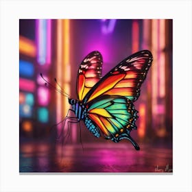 Neon Butterfly Canvas Print