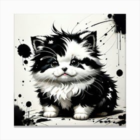 Black And White Kitten Canvas Print