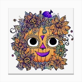 Day Of The Dead Pumpkin Canvas Print