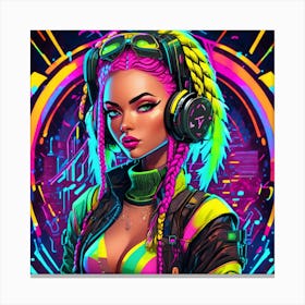 Neon Girl 13 Canvas Print