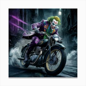 Joker On A Motorcycle 27 Canvas Print