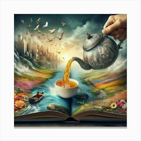 Book Of Wonders Teapot Canvas Print