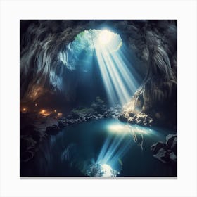 Cave With Light Canvas Print