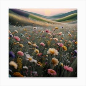 Soft palette of wildflowers Canvas Print