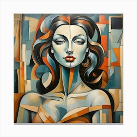 Abstract of a Woman Painting: Contemporary Artwork with Female Figure Canvas Print