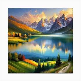 Mountain Landscape Painting 5 Canvas Print