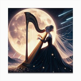 Lunar Harpist Canvas Print