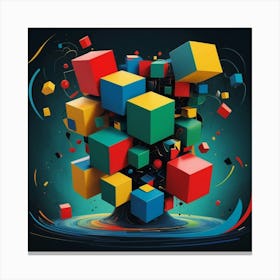 Abstract Cubes 3 Canvas Print