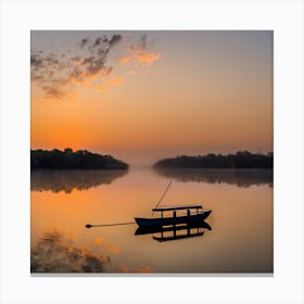 Sunrise On The River Canvas Print