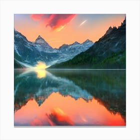 Sunset In The Mountains 1 Canvas Print