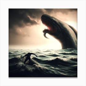 The Leviathan And Man Canvas Print