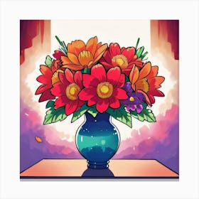 Flowers In A Vase Canvas Print