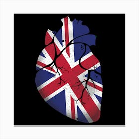 United Kingdom Heart Flag Canvas Print