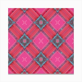 Pink And Blue Squares Canvas Print