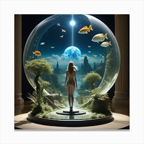 Woman In A Glass Ball 1 Canvas Print
