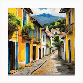 Street In Colombia Canvas Print