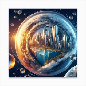 Futuristic Cityscape 77 Canvas Print