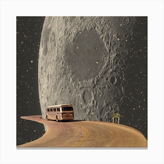 Moon Adventure Square Canvas Print