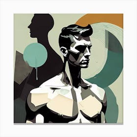 The Male Illustrations Man With Sha Canvas Print