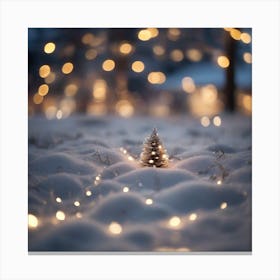 Bokeh Snow And Lights Canvas Print