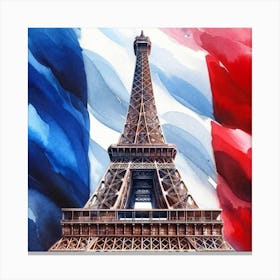 Effiel Tower (French Flag) Canvas Print