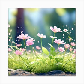 Flowers In The Grass Canvas Print