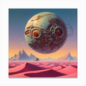 Spaceship In The Desert Canvas Print