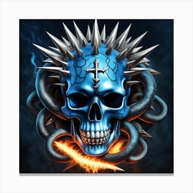 Skull With Spikes 4 Canvas Print