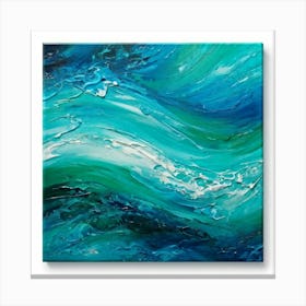 Abstract Turquoise Waves Embracing A Fresh Nautical Texture Gently Lapping Across The Canvas Blend Canvas Print