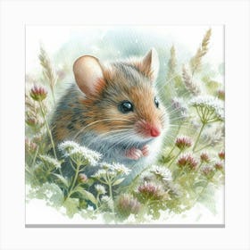 Mouse In The Field Canvas Print