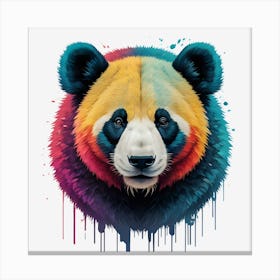 Ilustration, Multicolor Panda Bear, Cute Character Generated By Ai 1 Canvas Print