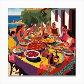 Spanish Dinner Party Canvas Print