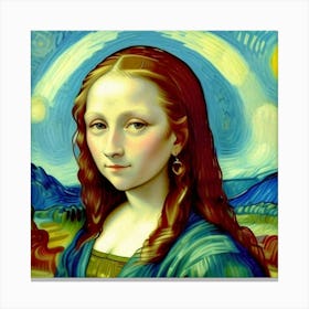 The Timeless Smile A Young Mona Lisa's Portrait Canvas Print