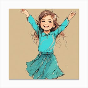 Happy Little Girl Canvas Print