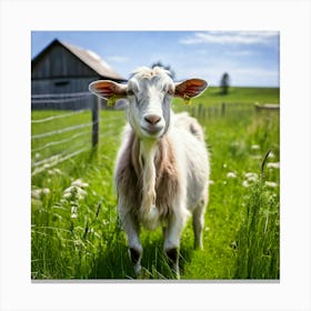 Grass Ecology Pasture Cattle Farmer Tour Tourism Country Rural Green Goat Farm Eco White (7) Canvas Print