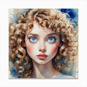 Girl With Blue Eyes 11 Canvas Print