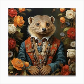 Fox In A Suit art print Canvas Print