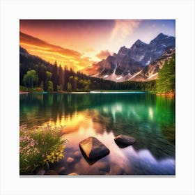 Sunset Over Lake 1 Canvas Print
