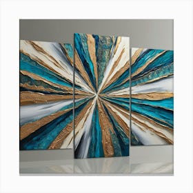 Blue And Gold Abstract Painting Canvas Print