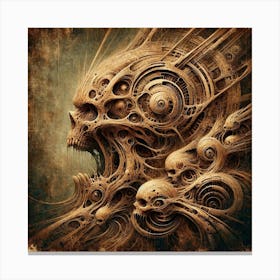 Skull And Gears Canvas Print