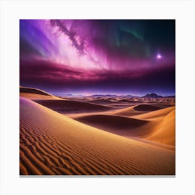 Aurora Desert Landscape Canvas Print