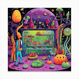 Psychedelic Kitchen Canvas Print