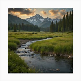 Sunrise In The Mountains 36 Canvas Print