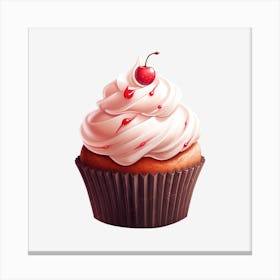 Cupcake With Cherry 16 Canvas Print