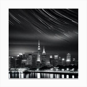 Star Trails Over New York City Canvas Print