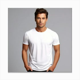 Mock Up Cotton Casual Wearable Printed Graphic Plain Fitted Loose Crewneck V Neck Sleeve (2) Canvas Print