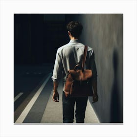 Man Walking With Backpack Canvas Print